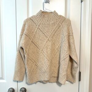 FRNCH Cream Knit Turtleneck Sweater